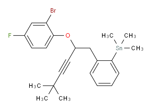 (2-(2-(2-bromo-4-fluorophenoxy)-5,5-dimethylhex-3-yn-1-yl)phenyl)trimethylstannane