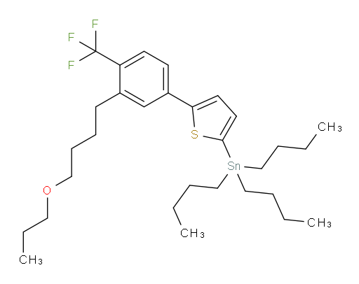tributyl(5-(3-(4-propoxybutyl)-4-(trifluoromethyl)phenyl)thiophen-2-yl)stannane