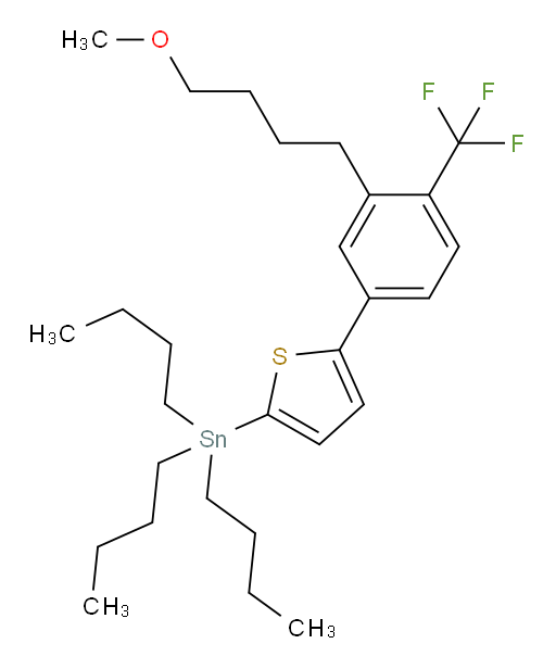 tributyl(5-(3-(4-methoxybutyl)-4-(trifluoromethyl)phenyl)thiophen-2-yl)stannane