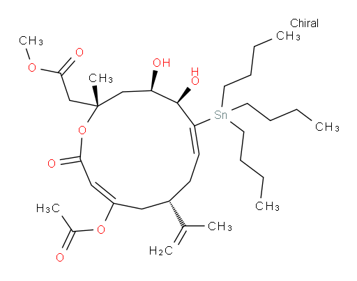 methyl 2-((2S,4R,5R,6Z,9S,11Z)-11-acetoxy-4,5-dihydroxy-2-methyl-13-oxo-9-(prop-1-en-2-yl)-6-(tributylstannyl)oxacyclotrideca-6,11-dien-2-yl)acetate