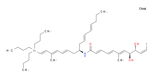 (2E,4E,6E,8S,9R,10Z)-8,9-dihydroxy-11-iodo-6-methyl-N-((R,1E,3E,5E,10E,12E)-3-methyl-1-(tributylstannyl)hexadeca-1,3,5,10,12-pentaen-8-yl)undeca-2,4,6,10-tetraenamide