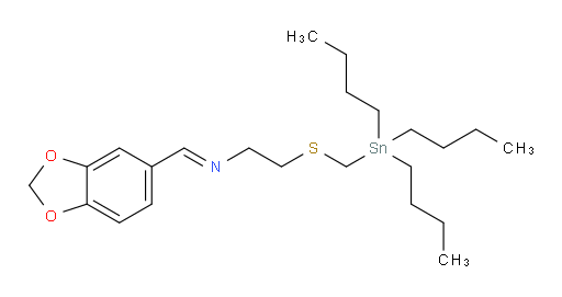 (E)-N-(benzo[d][1,3]dioxol-5-ylmethylene)-2-(((tributylstannyl)methyl)thio)ethanamine