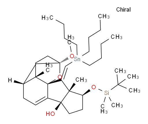 (3R,4aR,6bR,9S,9aR,10aS,10bS,E)-9-((tert-butyldimethylsilyl)oxy)-3-methoxy-9a,10b-dimethyl-10-((tributylstannyl)methylene)-2,3,4,4a,5,6b,7,8,9,9a,10,10b-dodecahydro-1H-3,10a-epoxypentaleno[2,1-a]naphthalen-6b-ol
