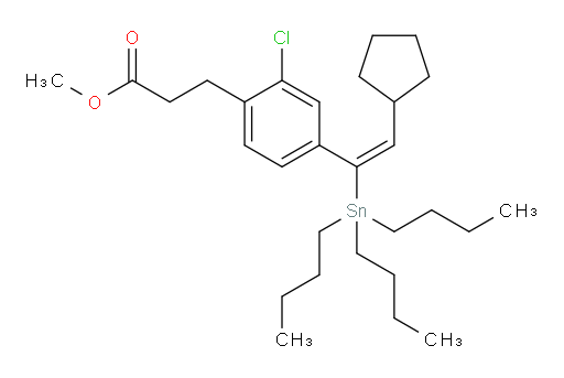 (E)-methyl 3-(2-chloro-4-(2-cyclopentyl-1-(tributylstannyl)vinyl)phenyl)propanoate