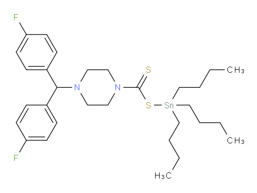 tributylstannyl 4-(bis(4-fluorophenyl)methyl)piperazine-1-carbodithioate