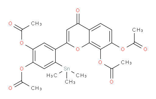 2-(4,5-diacetoxy-2-(trimethylstannyl)phenyl)-4-oxo-4H-chromene-7,8-diyl diacetate