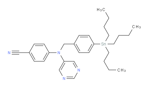 4-(pyrimidin-5-yl(4-(tributylstannyl)benzyl)amino)benzonitrile