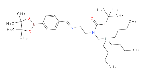 (E)-tert-butyl (2-((4-(4,4,5,5-tetramethyl-1,3,2-dioxaborolan-2-yl)benzylidene)amino)ethyl)((tributylstannyl)methyl)carbamate