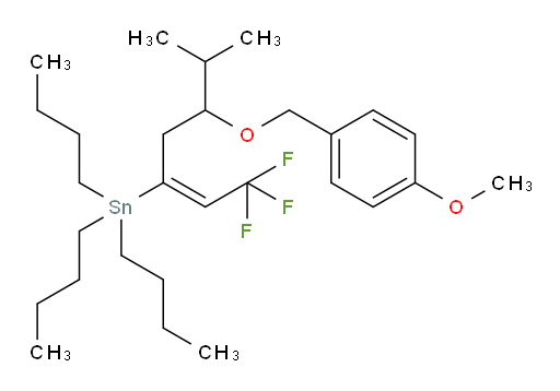 (E)-tributyl(1,1,1-trifluoro-5-((4-methoxybenzyl)oxy)-6-methylhept-2-en-3-yl)stannane