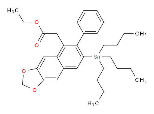 ethyl 2-(6-phenyl-7-(tributylstannyl)naphtho[2,3-d][1,3]dioxol-5-yl)acetate