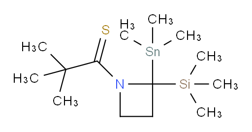 2,2-dimethyl-1-(2-(trimethylsilyl)-2-(trimethylstannyl)azetidin-1-yl)propane-1-thione