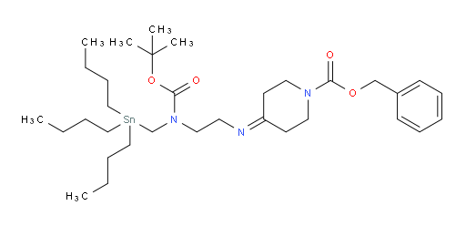 benzyl 4-((2-((tert-butoxycarbonyl)((tributylstannyl)methyl)amino)ethyl)imino)piperidine-1-carboxylate