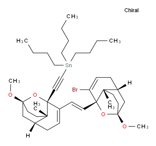 (((1S,4aR,6R,8aS)-2-((E)-2-((1S,4aR,6R,8aS)-2-bromo-6-methoxy-8a-methyl-1,4,4a,5,6,7,8,8a-octahydro-1,6-epoxynaphthalen-1-yl)vinyl)-6-methoxy-8a-methyl-1,4,4a,5,6,7,8,8a-octahydro-1,6-epoxynaphthalen-1-yl)ethynyl)tributylstannane