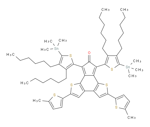 7,9-bis(3,4-dihexyl-5-(trimethylstannyl)thiophen-2-yl)-2,5-bis(5-methylthiophen-2-yl)-8H-indeno[4,5-b:7,6-b']dithiophen-8-one