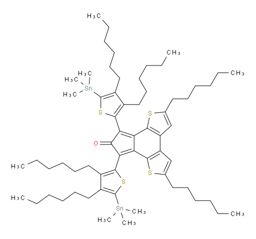 7,9-bis(3,4-dihexyl-5-(trimethylstannyl)thiophen-2-yl)-2,5-dihexyl-8H-indeno[4,5-b:7,6-b']dithiophen-8-one
