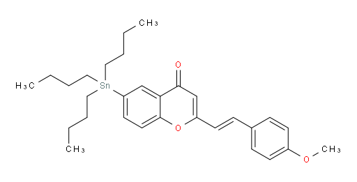 (E)-2-(4-甲氧基苯乙烯基)-6-(三丁基锡基)-4H-苯并吡喃-4-酮