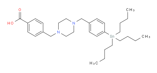 4-((4-(4-(tributylstannyl)benzyl)piperazin-1-yl)methyl)benzoic acid