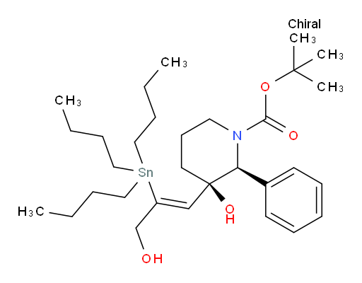 (2S,3R)-tert-butyl 3-hydroxy-3-((Z)-3-hydroxy-2-(tributylstannyl)prop-1-en-1-yl)-2-phenylpiperidine-1-carboxylate