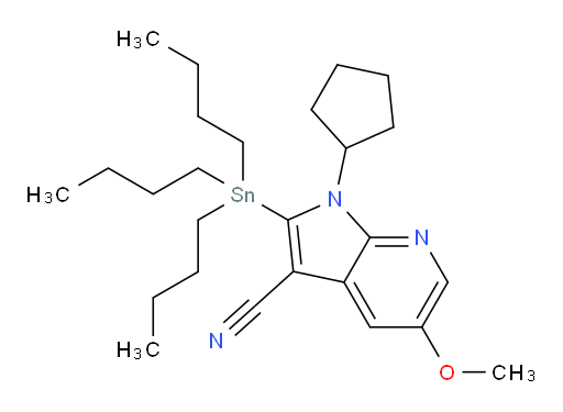 1-cyclopentyl-5-methoxy-2-(tributylstannyl)-1H-pyrrolo[2,3-b]pyridine-3-carbonitrile