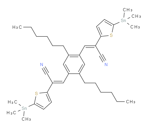 (2E,2'E)-3,3'-(2,5-dihexyl-1,4-phenylene)bis(2-(5-(trimethylstannyl)thiophen-2-yl)acrylonitrile)