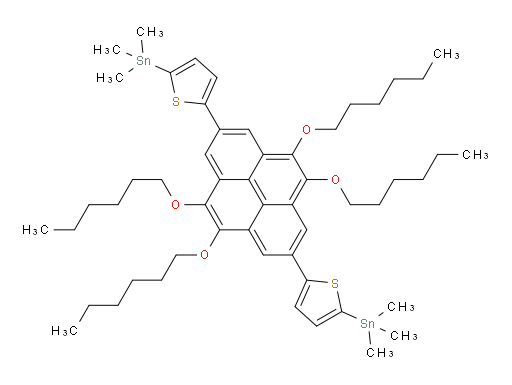 (5,5'-(4,5,9,10-tetrakis(hexyloxy)pyrene-2,7-diyl)bis(thiophene-5,2-diyl))bis(trimethylstannane)