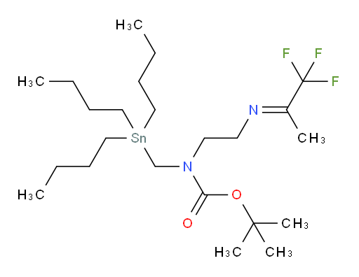 (E)-tert-butyl ((tributylstannyl)methyl)(2-((1,1,1-trifluoropropan-2-ylidene)amino)ethyl)carbamate
