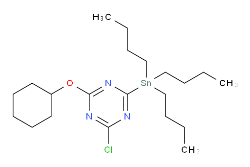 2-chloro-4-(cyclohexyloxy)-6-(tributylstannyl)-1,3,5-triazine