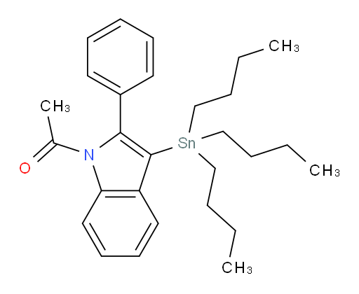 1-(2-苯基-3-(三丁基锡基)-1H-吲哚-1-基)乙酮