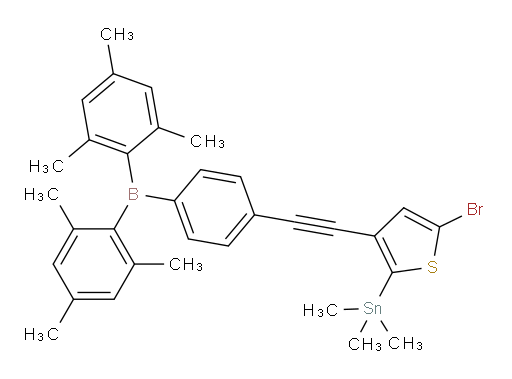 (5-bromo-3-((4-(dimesitylboryl)phenyl)ethynyl)thiophen-2-yl)trimethylstannane