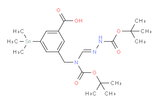 (E)-3-((N,N'-bis(tert-butoxycarbonyl)formohydrazonamido)methyl)-5-(trimethylstannyl)benzoic acid
