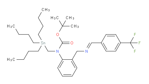 (E)-tert-butyl ((tributylstannyl)methyl)(2-(((4-(trifluoromethyl)benzylidene)amino)methyl)phenyl)carbamate