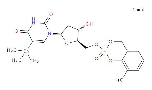 1-((2R,4S,5R)-4-hydroxy-5-(((8-methyl-2-oxido-4H-benzo[d][1,3,2]dioxaphosphinin-2-yl)oxy)methyl)tetrahydrofuran-2-yl)-5-(trimethylstannyl)pyrimidine-2,4(1H,3H)-dione