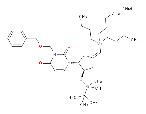 3-((benzyloxy)methyl)-1-((2R,3R,Z)-3-((tert-butyldimethylsilyl)oxy)-5-((tributylstannyl)methylene)tetrahydrofuran-2-yl)pyrimidine-2,4(1H,3H)-dione