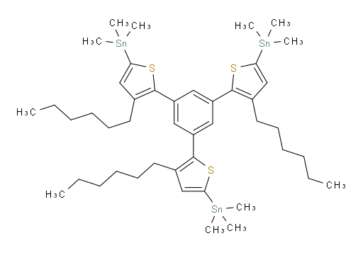1,3,5-tris(3-hexyl-5-(trimethylstannyl)thiophen-2-yl)benzene