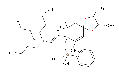 (E)-dimethyl((2,3,7,9,9-pentamethyl-8-(2-(tributylstannyl)vinyl)-1,4-dioxaspiro[4.5]dec-6-en-8-yl)oxy)(phenyl)silane
