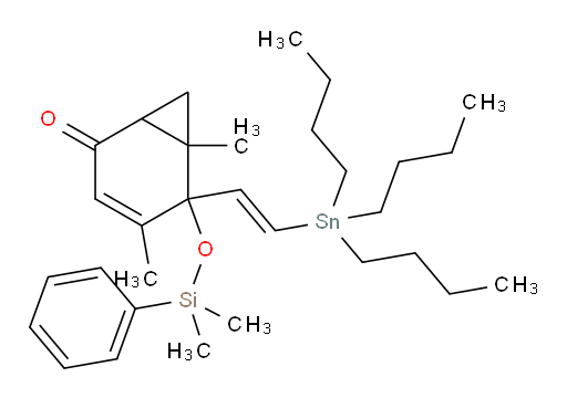 (E)-5-((dimethyl(phenyl)silyl)oxy)-4,6-dimethyl-5-(2-(tributylstannyl)vinyl)bicyclo[4.1.0]hept-3-en-2-one