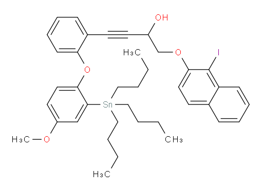 1-((1-iodonaphthalen-2-yl)oxy)-4-(2-(4-methoxy-2-(tributylstannyl)phenoxy)phenyl)but-3-yn-2-ol