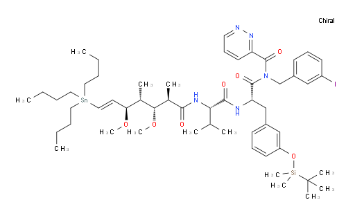 N-((S)-3-(3-((tert-butyldimethylsilyl)oxy)phenyl)-2-((S)-2-((2R,3R,4R,5R,E)-3,5-dimethoxy-2,4-dimethyl-7-(tributylstannyl)hept-6-enamido)-3-methylbutanamido)propanoyl)-N-(3-iodobenzyl)pyridazine-3-carboxamide