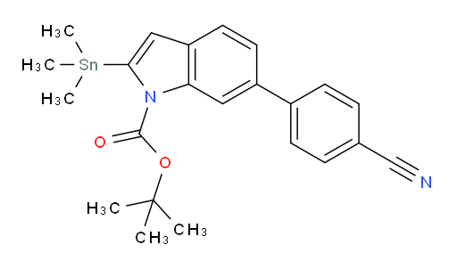 tert-butyl 6-(4-cyanophenyl)-2-(trimethylstannyl)-1H-indole-1-carboxylate
