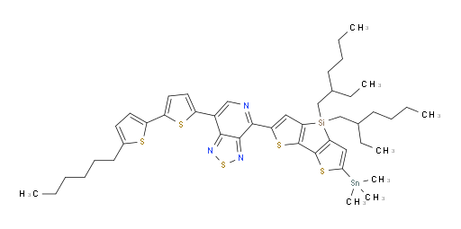 4-(4,4-双(2-乙基己基)-6-(三甲基锡基)-4H-silolo[3,2-b:4,5-b']二噻吩-2-基)-7-(5'-己基-[2,2'-联噻吩]-5-基)-[1,2,5]噻二唑并[3,4-c]吡啶
