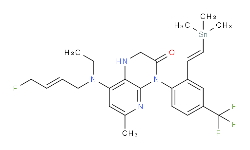 8-(ethyl((E)-4-fluorobut-2-en-1-yl)amino)-6-methyl-4-(4-(trifluoromethyl)-2-((E)-2-(trimethylstannyl)vinyl)phenyl)-1,2-dihydropyrido[2,3-b]pyrazin-3(4H)-one