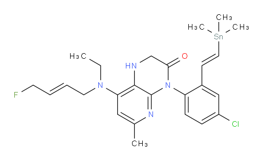 4-(4-chloro-2-((E)-2-(trimethylstannyl)vinyl)phenyl)-8-(ethyl((E)-4-fluorobut-2-en-1-yl)amino)-6-methyl-1,2-dihydropyrido[2,3-b]pyrazin-3(4H)-one