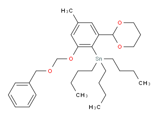 (2-((苄氧基)甲氧基)-6-(1,3-二噁烷-2-基)-4-甲基苯基)三丁基锡烷