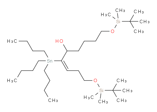 (E)-2,2,3,3,15,15,16,16-八甲基-8-(三丁基锡基)-4,14-二氧杂-3,15-二硅杂十七烷-7-烯-9-醇