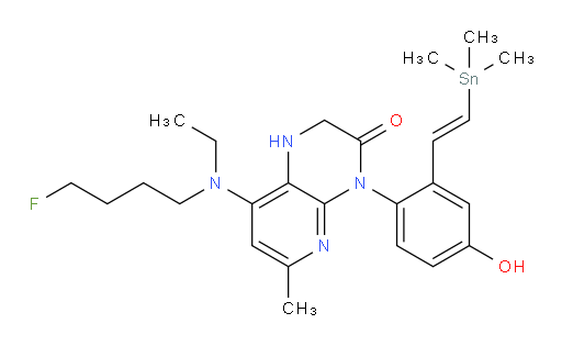 (E)-8-(ethyl(4-fluorobutyl)amino)-4-(4-hydroxy-2-(2-(trimethylstannyl)vinyl)phenyl)-6-methyl-1,2-dihydropyrido[2,3-b]pyrazin-3(4H)-one