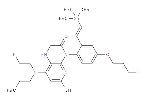 (E)-8-((2-fluoroethyl)(propyl)amino)-4-(4-(3-fluoropropoxy)-2-(2-(trimethylstannyl)vinyl)phenyl)-6-methyl-1,2-dihydropyrido[2,3-b]pyrazin-3(4H)-one