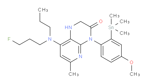 8-((3-fluoropropyl)(propyl)amino)-4-(4-methoxy-2-(trimethylstannyl)phenyl)-6-methyl-1,2-dihydropyrido[2,3-b]pyrazin-3(4H)-one