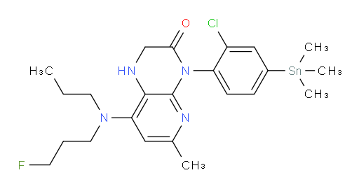 4-(2-chloro-4-(trimethylstannyl)phenyl)-8-((3-fluoropropyl)(propyl)amino)-6-methyl-1,2-dihydropyrido[2,3-b]pyrazin-3(4H)-one