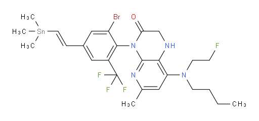 (E)-4-(2-溴-6-(三氟甲基)-4-(2-(三甲基锡基)乙烯基)苯基)-8-(丁基(2-氟乙基)氨基)-6-甲基-1,2-二氢吡啶并[2,3-b]吡嗪-3(4H)-酮