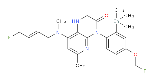 (E)-8-((4-fluorobut-2-en-1-yl)(methyl)amino)-4-(4-(fluoromethoxy)-2-(trimethylstannyl)phenyl)-6-methyl-1,2-dihydropyrido[2,3-b]pyrazin-3(4H)-one
